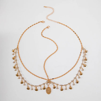 Bohemia Headband Shell Crystal Hair Accessory Chain Jewelry Women Metal Head Chain Headpiece For Party
