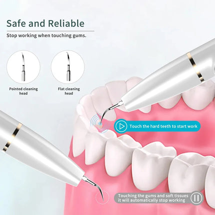 PAKISS Ultrasonic Tooth Cleaner Plaque Remover for Stain Tarter Calculus with Led 3 Adjustable Modes Safe for Adult Kids FY-B700