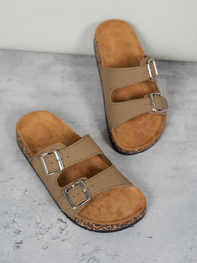 Women's Fashion Slippers Waterproof Non-Slip Thick Sole Wear-Resistant Home Outdoor Slip-On Casual Slippers