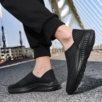Oiaano Barefoot Man Grey Shoes Mesh Knit Slip On Ultra Light Breathable Soft Bottom Workout Casual Sports Shoes Outdoor Runing