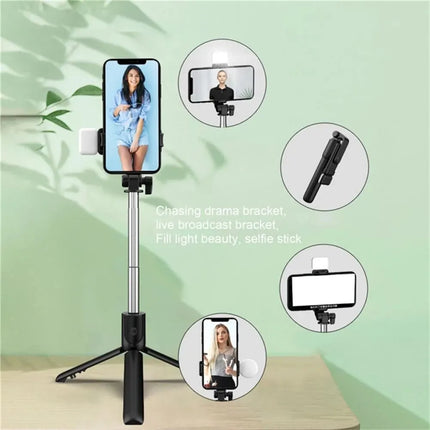 Bluetooth Selfie Stick Retractable 360 Rotation Portable Selfie Stick Multi-functional Mini Tripods with Wireless Remote Shutter