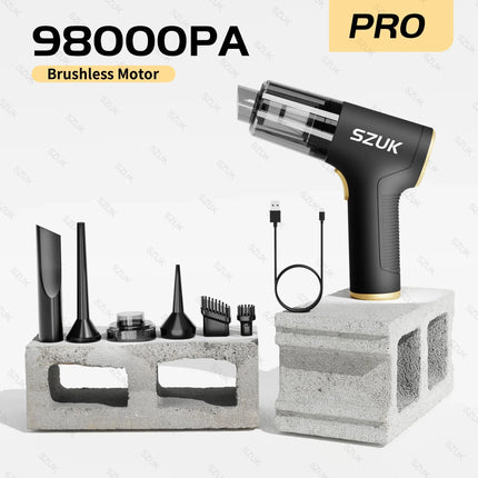 SZUK 98000PA Car Vacuum Cleaner Wireless Mini Powerful Cleaning Machine Handheld for Car Portable  Blow Computer Home Appliance