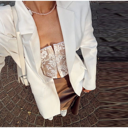 Women's Lace Corset Top Sexy Square Neck Sleeveless Slim Fit Mini Vest 2026 Spring Summer Female Casual Daily Party Fashion Tops