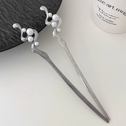 New Metal Hairpins Luxury  Women Hair Clip Pins Red Flower Hair Stick Hairstyle Design Tool Hair Accessories Gifts