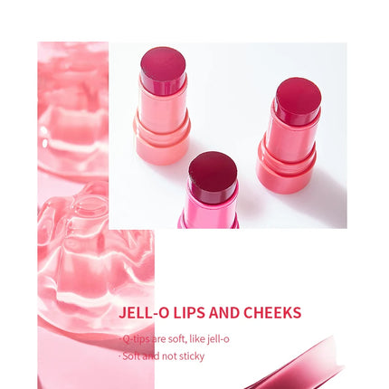 4pcs Matte expansion color, natural nude makeup, lips and cheeks, transparent jelly, powder blusher stick, powder blusher cream