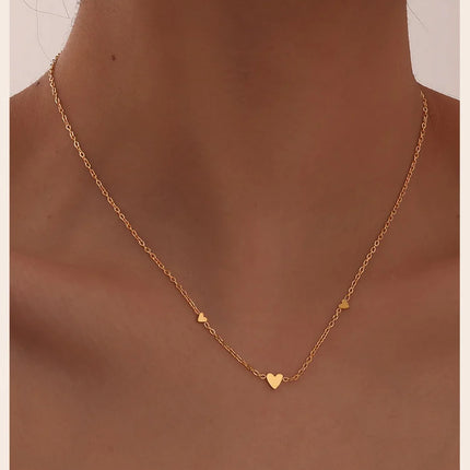 316L Stainless Steel Mini Heart Clavicle Chain Choker Necklace Women Chain Necklace Simple Jewelry