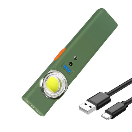 Portable RechargeableLED COB Dual Light Source Handheld Flashlights With 6 Lighting Modes/Magnet Mini Clip Flood Work Light