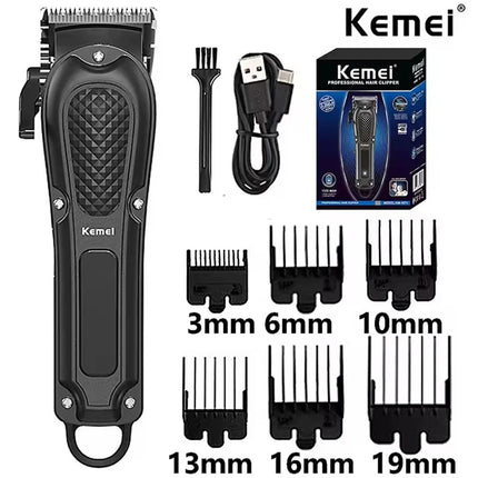 Kemei KM-1071 Electric Hair Clipper UBS Rechargeable Cordless Beard Trimmer Men Powerful Electric Hair Clippers Trimming Tool