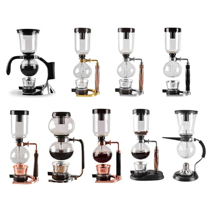 3/5Cups Syphon Pots High Quality Coffee Kettle Pot Set Filter Syphon Coffee Maker Tea Siphon Heat-Resistant Household Pot