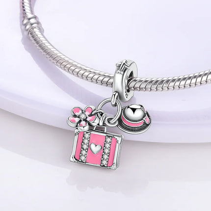 2025 New Charm 925 Sterling Silver Glow Firefly Travel Airplane Cat Paw Dragon Bead Fit Bracelet Bangle Necklace DIY Jewelry