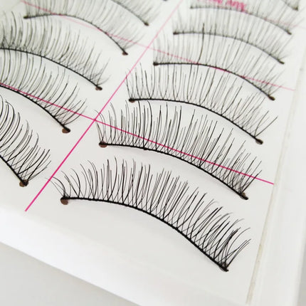 10Pairs Natural Cotton Stalk False Eyelashes Handmade Black Fake Eyelash Makeup Volume Full Strip Eye Lashes Eyelash Extensions