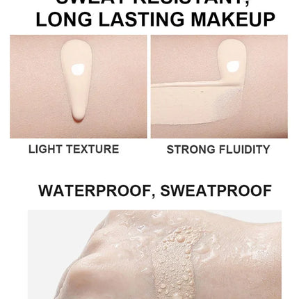 Cream Concealer Full Coverage Foundation Cream For Dark Skin Oil-Control Korean Moisturizing Foundation Lasting Base Makeup