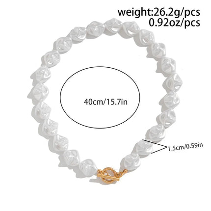 Elegant Irregular Imitation Pearl Beads Necklace for Women Vintage Party Wedding Tassels Choker Fashion Jewelry Accessories Gift