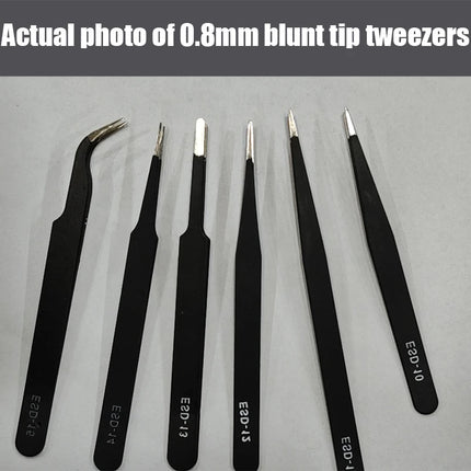 Antistatic Stainless Steel Tweezers 6 PCS Precision Maintenance Industrial Repair Curved Tool Home Work Model Making Hand Tools