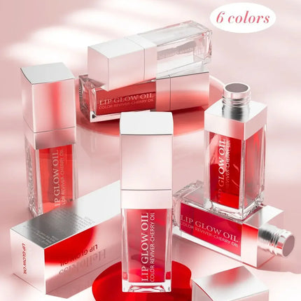 Hellokiss Lip Glow Oil 8ml Glossy Lip Oil Moisturizing Lip Glaze Transparent Lip Balm  Lip Stick Cherry