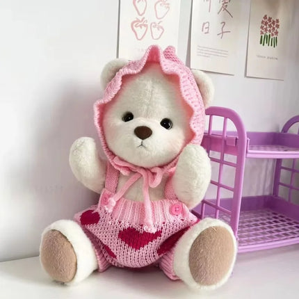Hot Sale Only Selling Clothes 30cm Bear Doll Only Clothes Love Sweater Three Piece Set Cute Decoratio Kawaii Pink Clothes