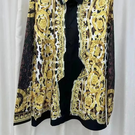 31/5000 2026 Spring/Summer New Luxury Fashion Leopard Print Youth Trendy Digital Embroidery Men's Long-Sleeved Shirt