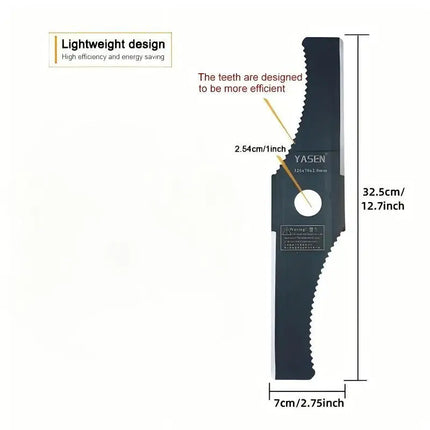 1Pc 12.7inch S-Shaped Toothed Blade, Mounting Hole 1inch, Easy to Install, Durable and Lightweight Design, Rotating Brush Knife Trimming Head Weeding Blade, Suitable for Garden Gardening Lawn Trimming