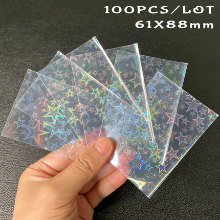 100pcs/Lot Heart-shaped Foil Laser Top Loading TCG Card Sleeves YGO Board Game  Photo Protector Trading Cards Shield Cover