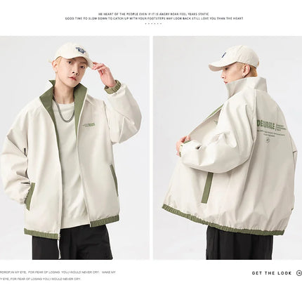 New Jacket Two-sided Long Sleeve Outdoor Men Coats Women Reversible Windproof Coats Splashproof Double-Sided Jackets Couple Top