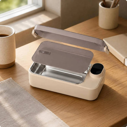 Rechargeable Heated Lunch Box Keep-Warm 304 Stainless Steel Lunch Box Portable Food Warmer Easy to Clean Thermal for Commuting