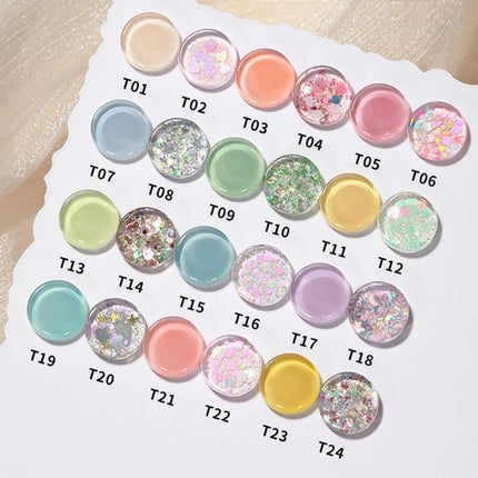 Pretty Colorful Glitter Nail Polish Reflective Candy Color Nail Varnish Semi Permanent UV Polish Nails Art Manicure Jelly Glue