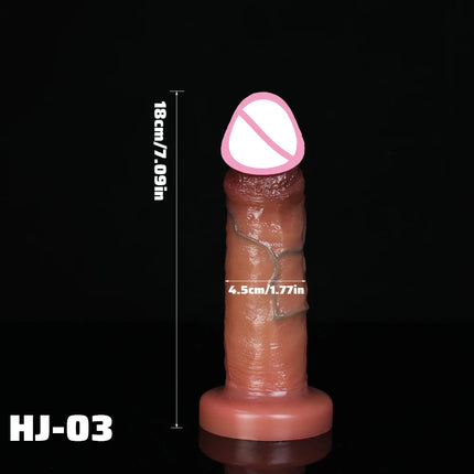 New Realistic Soft Sliding Foreskin Dildo Couples Anal Aldult Toy Vaginal Masturbation Double Silicone Penis Suction Cup Cock