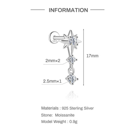 Aide Mini 2/3/4mm Moissanite Earring For Women 925 Sterling Silver Earring INS Trend Wedding Ear Studs Jewelry Brincos de Pratas