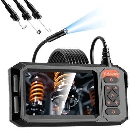  4.3'' IPS Screen Industrial Endoscope Camera 1080P IP67 Waterproof Borescope 1-30m Rigid Cable for Pipe Automobile Inspection