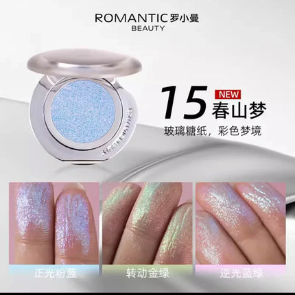 RMT Chameleon Highlight Pink Purple Fine Powder Cream Blusher Shiny ROMATIC Face Brighten High Gloss Integrated Plate Makeup