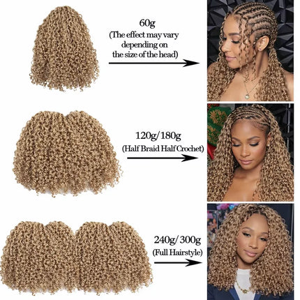 Honey Blonde Feather Crochet 100% Human Hair Extensions Reusable Knotless Invisible Burmese Curly Braiding Hair For Boho Braid