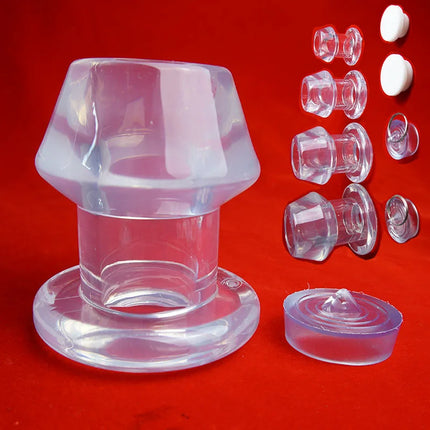Hollow Anal speculum Plug Dilator,Ass Tunnel But Butt Plugs,Analplug Buttplug Butplug with Stopper,Clear Anus stretcher Sex Toys