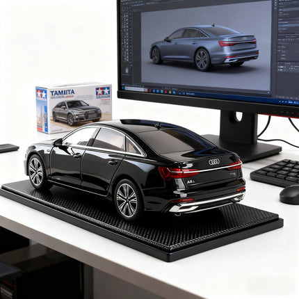 1/18 AUDI A6 Alloy Car Model Diecast & Toy Vehicles Metal Car Model High Simulation Sound and Light Collection Children Toy Gift