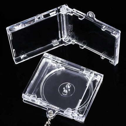 10PCS Peripheral Commemorative Blank Album Mini CD Case DIY Keyring Hanging Decoration CD Player Pendant Key Chains