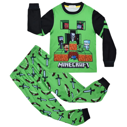 Boys Long Sleeves Top And Bottom Set 2 Pieces Boy Pajamas Games Cosplay Sleepwear Party Suit Kids Homewear Outfits