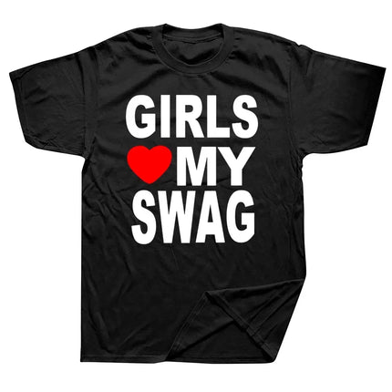 GIRLS LOVE MY SWAG Funny Vintage Summer Men's Novelty Streetwear T-Shirt Women Casual Streetwear female Top Tee