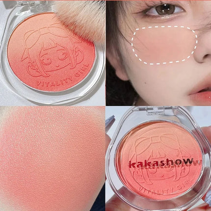 Dual gradient blush highlights natural nude makeup brightening cheeks purple blue female niche brand 2023 new