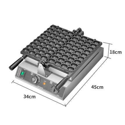 1800W Spherical Waffle Maker Oven 36 Holes with Bubble Egg & Cake Baking Sheet