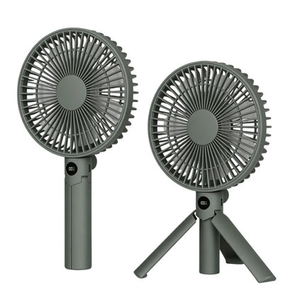 XIAOTREE Portable Handheld Rechargeable Fan LED Digital Display 180°Adjustable Rechargeable Fan 4 Speed Wind Camping Tripod Fan