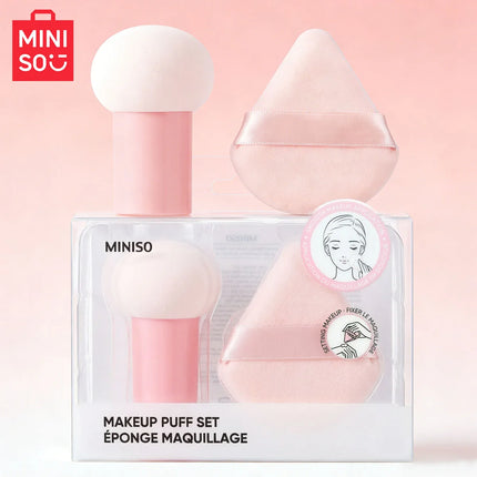 MINISO Soft Skin Friendly Easy Foundation Powder Puff Set Foundation Pad Powder Sponge Face Concealer Applicator Makeup Tool