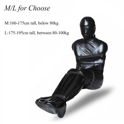 Restrained Sleeping Bag Binding Imprisoned Clothes Mummy Bondage Bag Full Coated Arm Bag  For Role-playing Game Experience Set