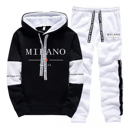 Men's Set/Hoodie/Pants Italy Trendy Hoodie Sportswear Outfit 2026 Autumn Daily Casual Fashion Hooded Sweatshirt and Jogger Pants