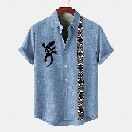 Linen Men's Tops Breathable Fashion Casual Hawaiian Men's Street Outdoor Seaside Beach Men's Tops Light Men's T-Shirt Plus Size