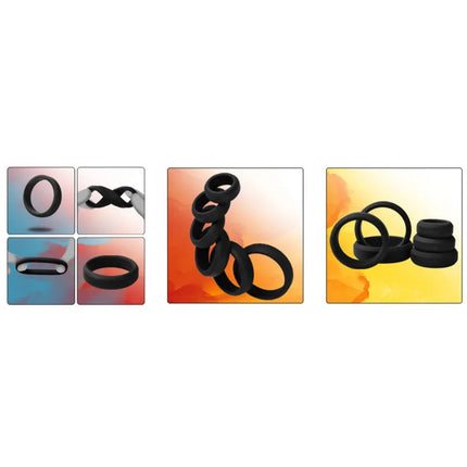 6 Pcs Male Penis Rings Cock Rings Sleeve Delay Ejaculation Silicone Beaded Time Lasting Erection Sex Toys For Men Adult Games