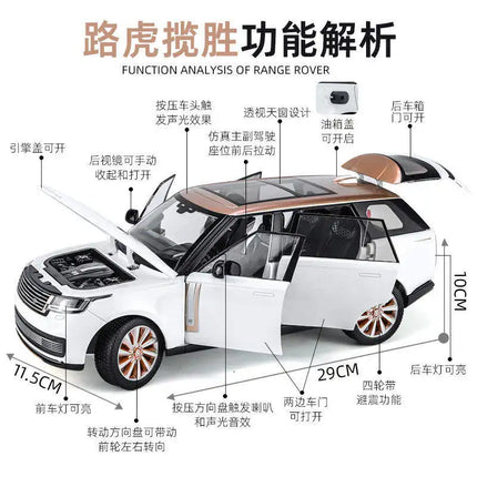 1:18 SV 2022 Alloy Car Model Toy Diecast Metal With Sound & Light Rubber Tire SUV Off-road Vehicle for Gift
