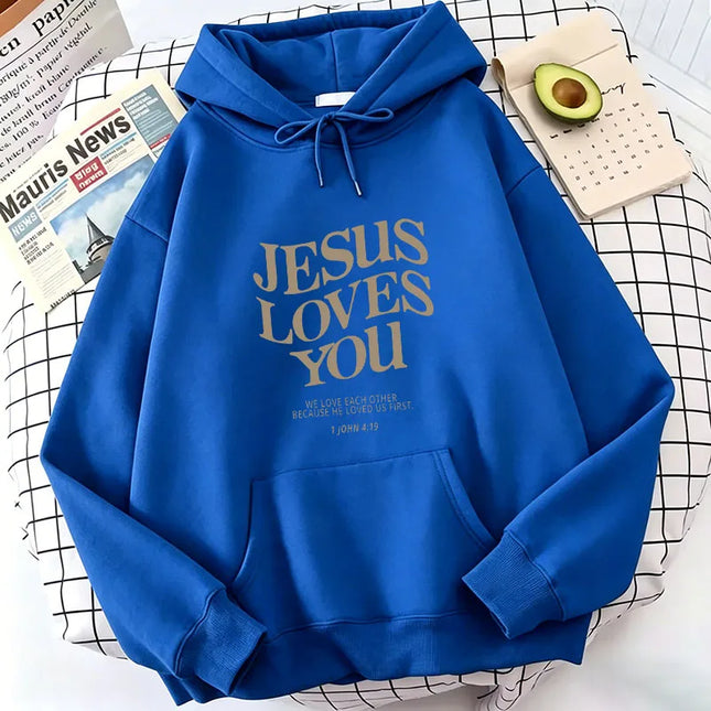 Fashion Jesus Love You Letter Print Hoodies Spring Autumn Winter Casual Hoodies Sweatshirts Men Women Trendy Aesthetic Top