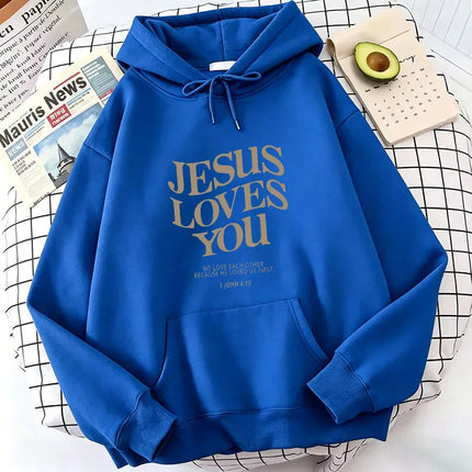 Fashion Jesus Love You Letter Print Hoodies Spring Autumn Winter Casual Hoodies Sweatshirts Men Women Trendy Aesthetic Top