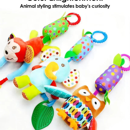 1pcs Baby Rattles Mobiles Cartoon Animal Bell Toy Newborn Baby Rattle Hanging Plush Lovely 0-24 Months Teether Toys Gift