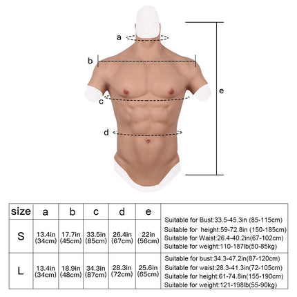 KnowU Muscle Suit Silicone Fake Chest Male Muscle for Cosplay Cross-dressing realistic Hunk silicone muscles