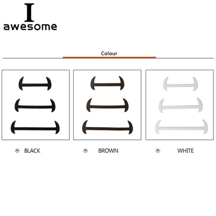 3 Colors 12Pcs/set Lazy No Tie Shoelaces for Men Women Leather Shoes Elastic Silicone Shoe lace Suitable High Quality